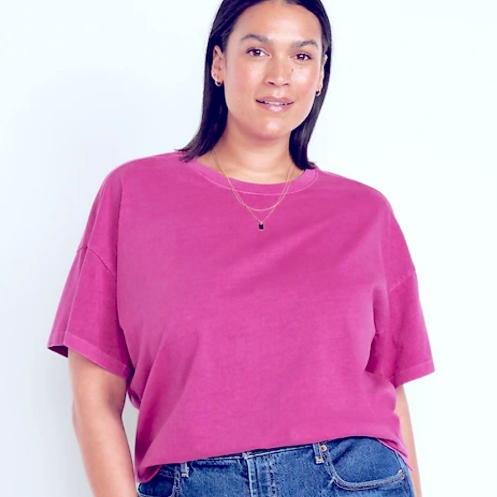 Lipstick pink Cotton Tee | Large